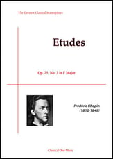 Etude Op. 25, No. 3 in F Major piano sheet music cover